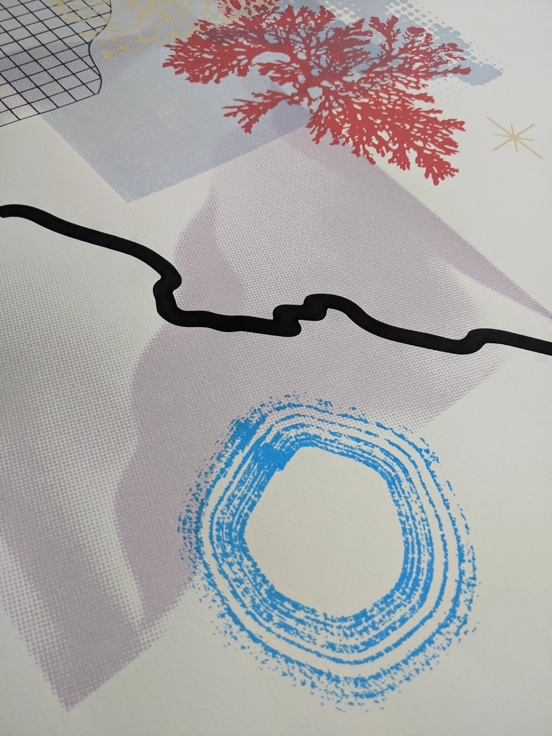 Geometries silkscreened monoprint