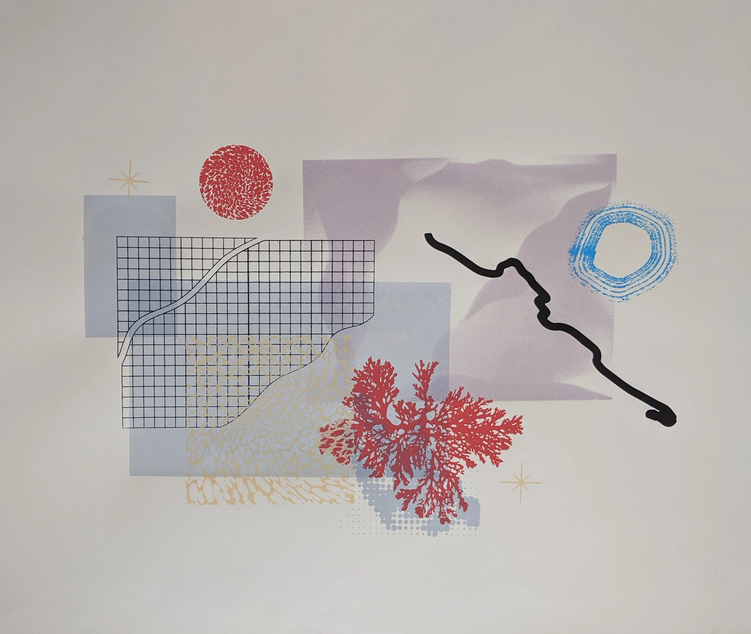 Geometries silkscreened monoprint