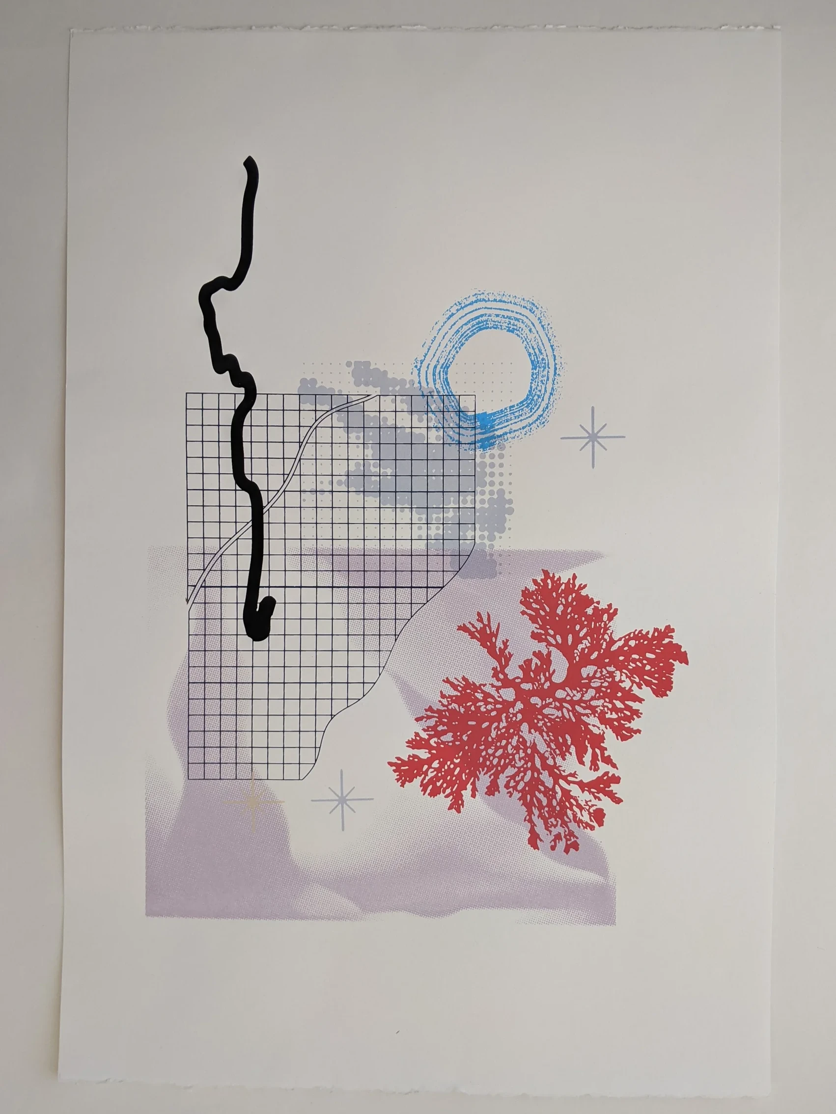 Geometries silkscreened monoprint
